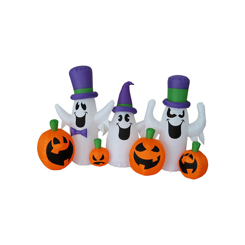 Halloween inflatable White Ghost and Pumpkins group FL19QPG-09  
