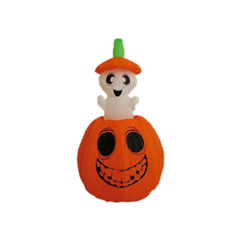 Animated inflatable white ghost popping up pumpkin for Halloween party YL3008QPG-04