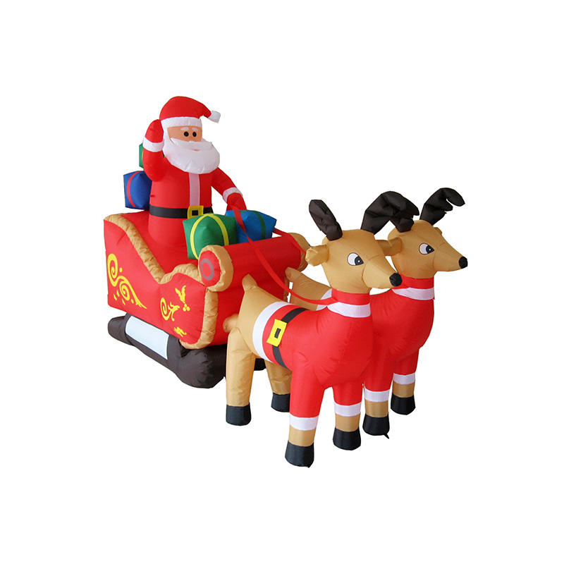 Hot Luxury inflatable Santa Sleigh w/ Reindeer for Christmas decoration FL18QSR-07