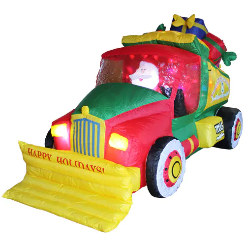 Christmas inflatable Santa Truck with Swirling colorful lamp YL3008QM-XS06